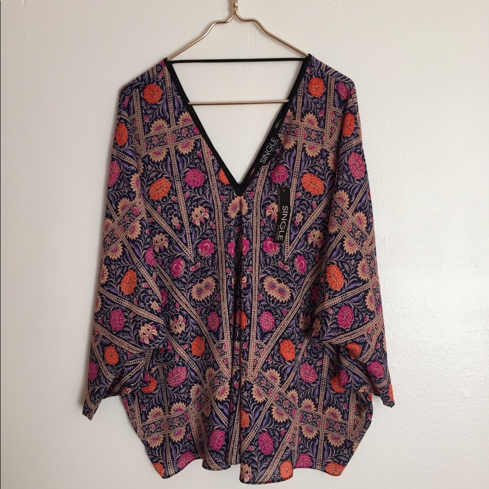 NWT Single Los Angeles Bat Sleeve Shirt 1X